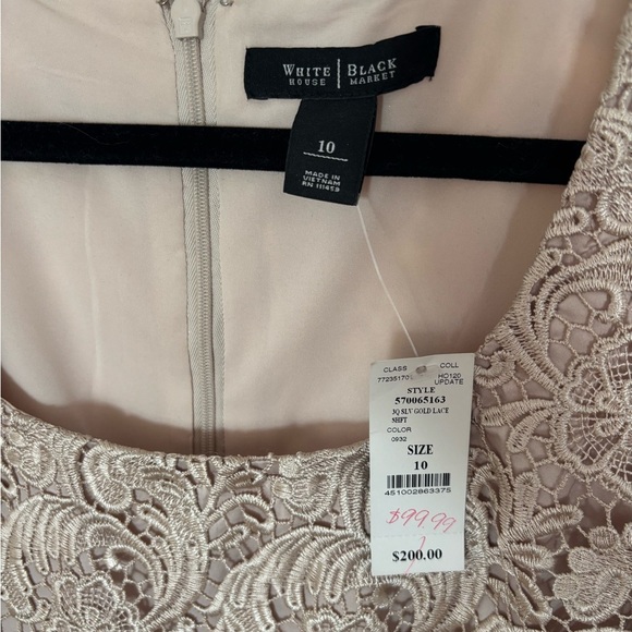 White House | Black Marker Ivory Lace Dress - Picture 3 of 4